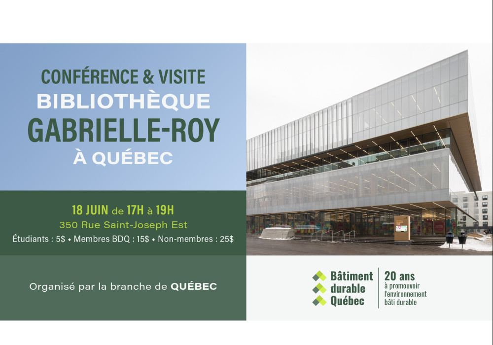 Conférence & Visite technique : Bibliothèque Gabrielle-Roy